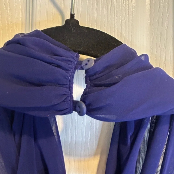 💜”Scott McClintock” Vintage Formal Strapless Dress w/ Brooch Pendant Size 12 - Picture 7 of 15